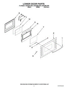 06 - Lower Door Parts parts for Whirlpool Range GGG390LXQ00 from AppliancePartsPros.com