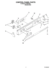 02 - Control Panel Parts parts for Whirlpool Range RY160LXTS3 from AppliancePartsPros.com