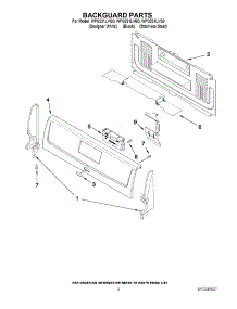 02 - Backguard Parts parts for Whirlpool Range WFG231LVB0 from AppliancePartsPros.com