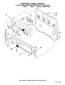 02 - Control Panel Parts parts for Whirlpool Range WFE374LVT0 from AppliancePartsPros.com