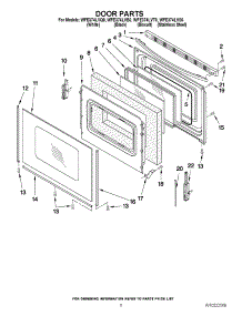 05 - Door Parts parts for Whirlpool Range WFE374LVT0 from AppliancePartsPros.com
