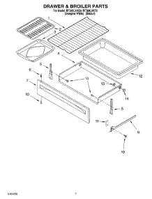 05 - Drawer & Broiler parts for Whirlpool Range RF380LXKT0 from AppliancePartsPros.com