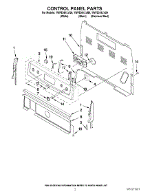 02 - Control Panel Parts parts for Whirlpool Range YWFE361LVQ0 from AppliancePartsPros.com