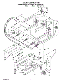 03 - Manifold Parts parts for Whirlpool Range GFG464LVS0 from AppliancePartsPros.com