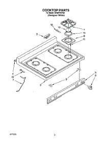 02 - Cooktop parts for Whirlpool Range SF387PEYQ2 from AppliancePartsPros.com