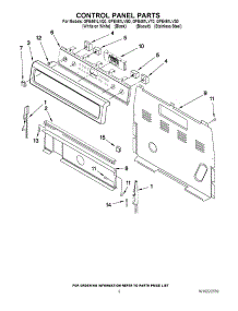 02 - Control Panel Parts parts for Whirlpool Range GFE461LVT0 from AppliancePartsPros.com