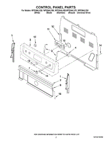 02 - Control Panel Parts parts for Whirlpool Range WFE364LVB0 from AppliancePartsPros.com