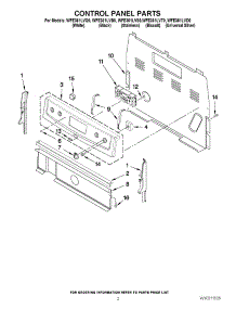 02 - Control Panel Parts parts for Whirlpool Range WFE361LVB0 from AppliancePartsPros.com