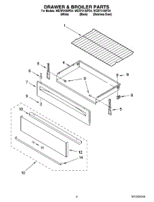 02 - Drawer & Broiler Parts parts for Whirlpool Range WERP3100PS4 from AppliancePartsPros.com