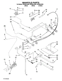 04 - Manifold Parts parts for Whirlpool Range GW399LXUS0 from AppliancePartsPros.com