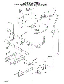03 - Manifold Parts parts for Whirlpool Range SF310PEKW1 from AppliancePartsPros.com