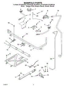 03 - Manifold parts for Whirlpool Range SF310PEKQ0 from AppliancePartsPros.com