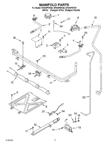 03 - Manifold parts for Whirlpool Range SF303PEKQ0 from AppliancePartsPros.com