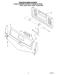 02 - Backguard Parts parts for Whirlpool Range SF114PXSB0 from AppliancePartsPros.com
