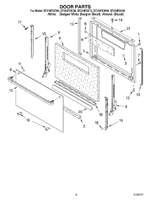 06 - Door parts for Whirlpool Range SF310PEKW0 from AppliancePartsPros.com