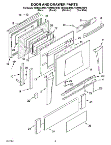 02 - Door And Drawer Parts parts for Whirlpool Range YGR556LRKT0 from AppliancePartsPros.com