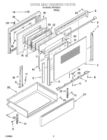 03 - Door And Drawer Parts parts for Whirlpool Range WHP83812 from AppliancePartsPros.com