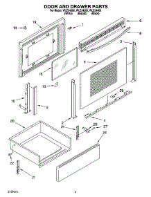 03 - Door And Drawer Parts parts for Whirlpool Range WLE34400 from AppliancePartsPros.com