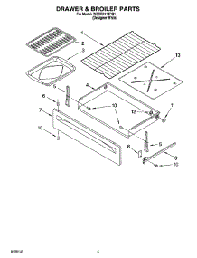 04 - Drawer & Broiler Parts parts for Whirlpool Range WERE3110PQ1 from AppliancePartsPros.com