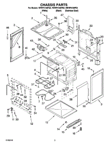 03 - Chassis Parts parts for Whirlpool Range WERP3100PB2 from AppliancePartsPros.com