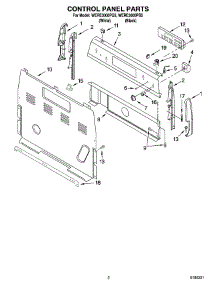 02 - Control Panel Parts parts for Whirlpool Range WERE3000PB5 from AppliancePartsPros.com