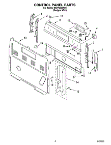 02 - Control Panel Parts parts for Whirlpool Range WERP3000PQ0 from AppliancePartsPros.com