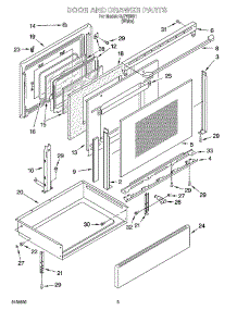 03 - Door And Drawer Parts parts for Whirlpool Range GJP85801 from AppliancePartsPros.com