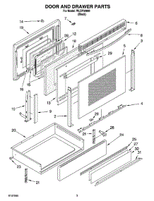 03 - Door And Drawer Parts parts for Whirlpool Range WLSP34900 from AppliancePartsPros.com