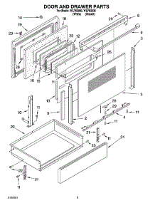 03 - Door And Drawer Parts parts for Whirlpool Range WLP83800 from AppliancePartsPros.com