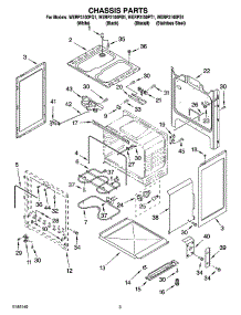 03 - Chassis Parts parts for Whirlpool Range WERP3100PB1 from AppliancePartsPros.com