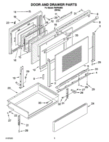 03 - Door And Drawer Parts parts for Whirlpool Range WHP54803 from AppliancePartsPros.com