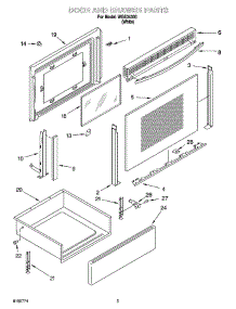 03 - Door And Drawer Parts parts for Whirlpool Range WGE34303 from AppliancePartsPros.com