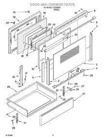 03 - Door And Drawer Parts parts for Whirlpool Range GJP84802 from AppliancePartsPros.com