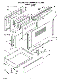 03 - Door And Drawer Parts parts for Whirlpool Range WGP34805 from AppliancePartsPros.com