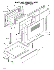 03 - Door And Drawer Parts parts for Whirlpool Range WLP32200 from AppliancePartsPros.com