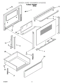 03 - Door And Drawer Parts parts for Whirlpool Range WGE33001 from AppliancePartsPros.com