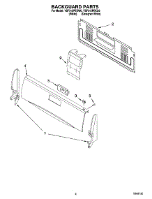 02 - Backguard Parts parts for Whirlpool Range YSF315PEKQ0 from AppliancePartsPros.com