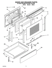 03 - Door And Drawer Parts parts for Whirlpool Range WLP34900 from AppliancePartsPros.com