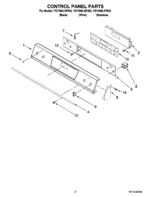 02 - Control Panel Parts parts for Whirlpool Range YGY396LXPB03 from AppliancePartsPros.com