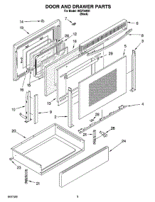 03 - Door And Drawer Parts parts for Whirlpool Range WGP34905 from AppliancePartsPros.com