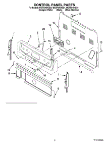 02 - Control Panel Parts parts for Whirlpool Range WERP3101SS1 from AppliancePartsPros.com