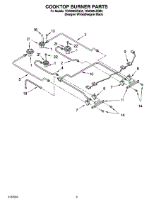 03 - Cooktop Burner Parts parts for Whirlpool Range YGW395LEGB5 from AppliancePartsPros.com