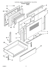 03 - Door And Drawer Parts parts for Whirlpool Range WGP32801 from AppliancePartsPros.com