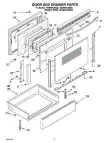 05 - Door And Drawer Parts parts for Whirlpool Range YGW395LEGB4 from AppliancePartsPros.com