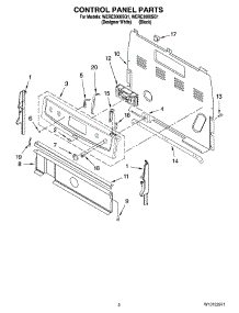 02 - Control Panel Parts parts for Whirlpool Range WERE3000SB1 from AppliancePartsPros.com