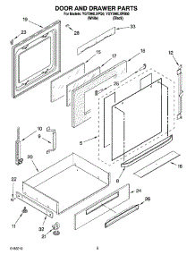 04 - Door And Drawer Parts parts for Whirlpool Range YGY396LXPB00 from AppliancePartsPros.com