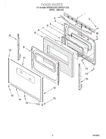 05 - Door, Lit / Optional parts for Whirlpool Range RF375PXEW0 from AppliancePartsPros.com