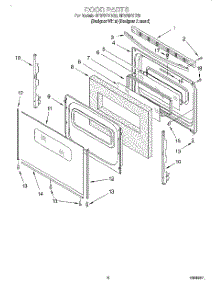 05 - Door, Lit / Optional parts for Whirlpool Range RF375PXEZ0 from AppliancePartsPros.com