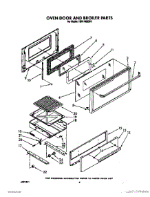 04 - Oven Door And Broiler parts for Whirlpool Range 1SF014BEW1 from AppliancePartsPros.com