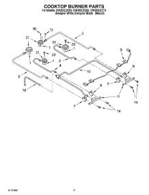 03 - Cooktop Burner parts for Whirlpool Range GW395LEGT6 from AppliancePartsPros.com